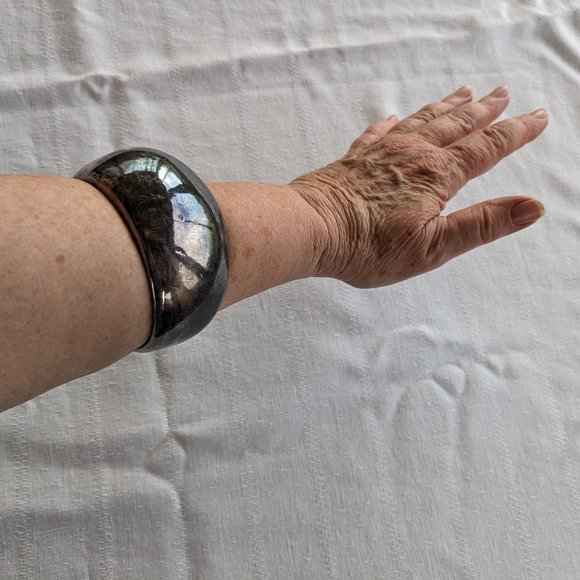 David Varsano 79g Chunky Sterling Electroform Bracelet 60s Mod - Picture 8 of 15